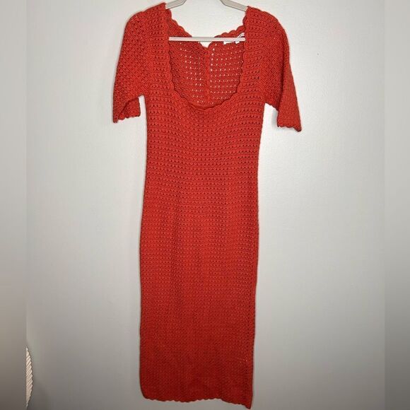 Veronica Beard Crochet Short Sleeve Dress